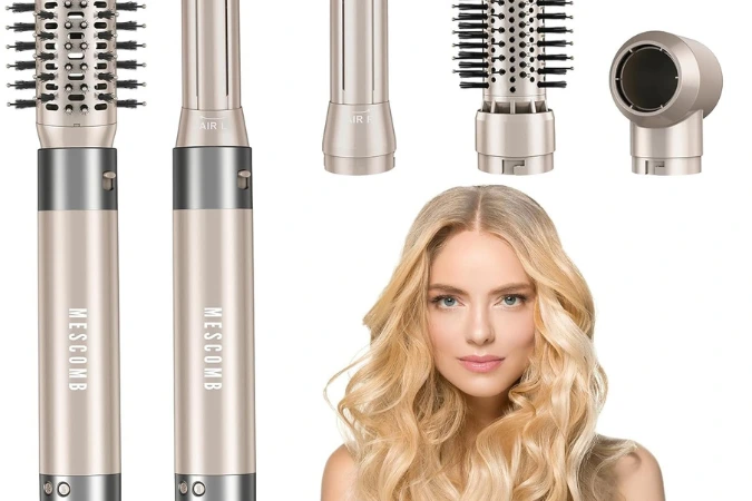 5-in-1 Hair Air Styler – Rotating Hair Dryer Brush with 110,000 RPM for Fast Drying & Hot-Air Automatic Curling, Frizz-Free Styling, and Heat Protection